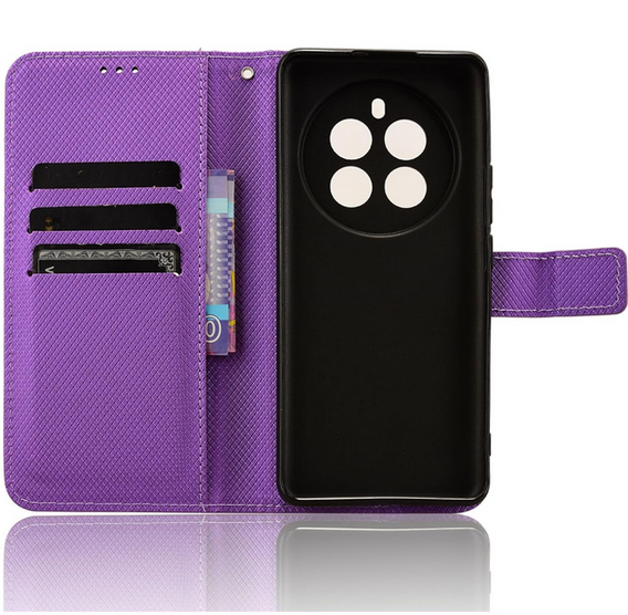 Cu clapetă pentru Realme 12 Pro 5G / 12 Pro+ 5G, Wallet Smart Magnet, violet