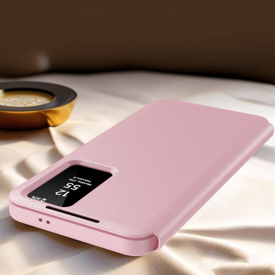 Husă cu clapetă pentru Samsung Galaxy S25+ Plus, Smart View Wallet, roz