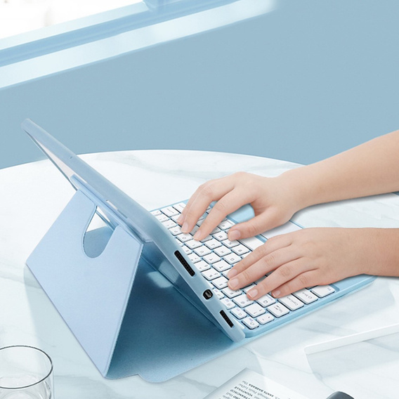 Carcasă + tastatură iPad 7/8/9 10.2 2021 / 2020 / 2019, Touchpad Pen Slot, albastru