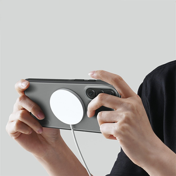 Husă NILLKIN Frosted Shield Pro MagSafe pentru Samsung Galaxy A57 5G, transparentă/neagră