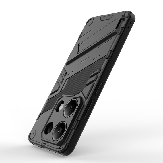 Husa pentru Xiaomi Redmi Note 13 Pro 4G, Military kickstand, negru