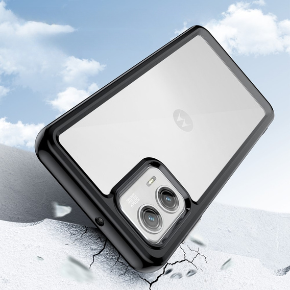 Huse pentru Motorola Moto G73 5G, Fusion Hybrid, transparent / negru