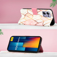 Cu clapetă pentru Xiaomi Redmi Note 13 Pro 4G / Xiaomi Redmi Note 14S / Xiaomi Poco M6 Pro 4G, Wallet, Marble roz