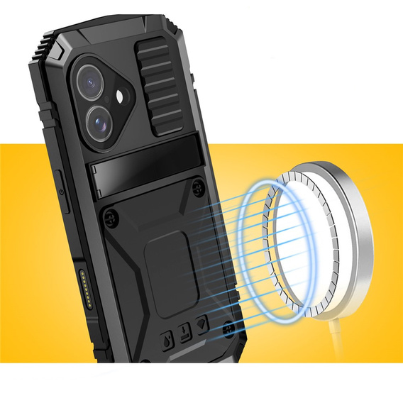 Husă R-JUST cu suport și sticlă încorporată pentru iPhone 17