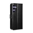 Cu clapetă pentru Samsung Galaxy S25 FE, Crazy Horse Wallet, negru