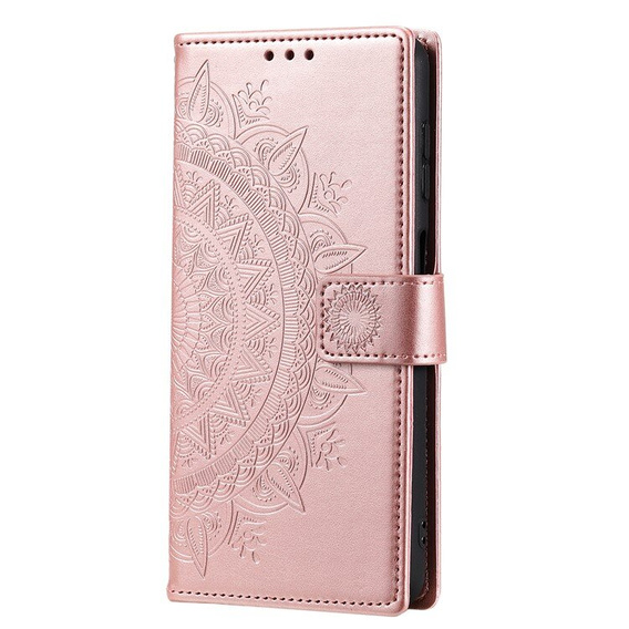 Cu clapetă pentru Samsung Galaxy A55 5G, Mandala Flower, verde