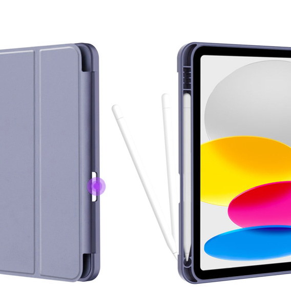 Carcasă pentru iPad 10.9 2022 10 Gen, Smart Pencil, cu suport pentru stylus, violet