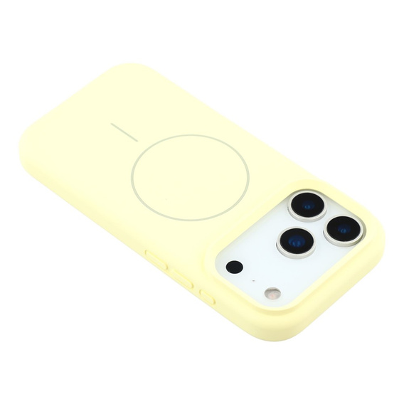 Manșon din silicon pentru iPhone 17 Pro, pentru MagSafe, antișoc, galben