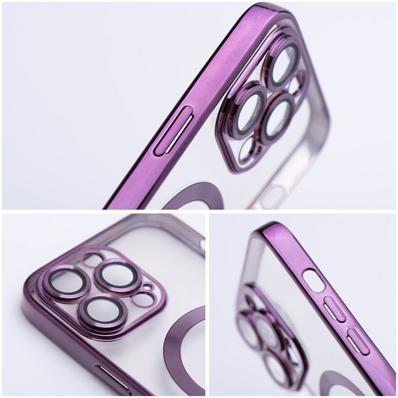 Husă pentru iPhone 16 Pro Max, Electro MagSafe, violet + Sticlă pentru ecran