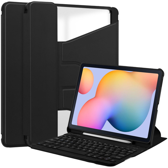 Husă pentru tastatură pentru Samsung Galaxy Tab S6 Lite 2024 / 2022 / 2020, Rotary 360° Leather, negru