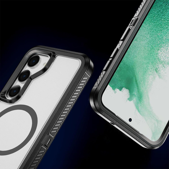 Carcasă cu ramă pentru Samsung Galaxy S23 FE, pentru MagSafe, transparent / negru