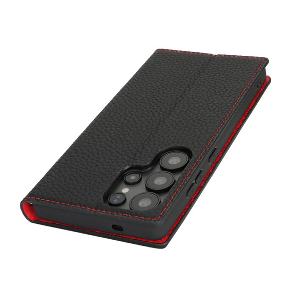 Cu clapetă pentru Samsung Galaxy S25 Ultra, Litchi Skin Grain, negru