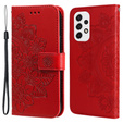 Cu clapetă pentru Samsung Galaxy A53 5G, Mandala Flower, roșu