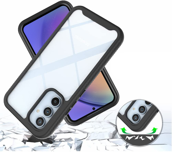 Carcasă pentru Samsung Galaxy A54 5G, Shockproof, cu folie, negru