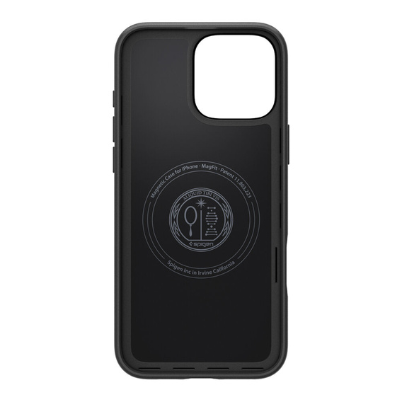 Carcasa Spigen pentru iPhone 16 Pro Max, Thin Fit Mag, negru + sticlă temperată 9H