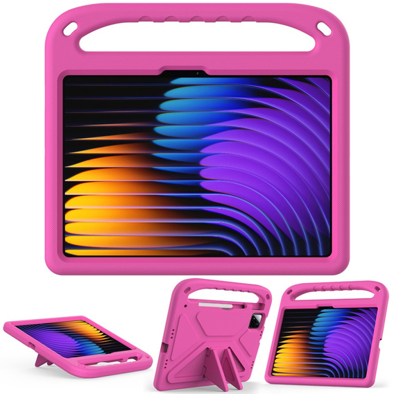 Husă pentru copii pentru Xiaomi Pad 7 / 7 Pro, cu mâner, roz