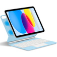 Husă de tastatură pentru iPad 10.9" 2022 (10 gen.) / iPad 11" 2025 A16 (11 gen.), Magnetic Keyboard Touchpad, albastru