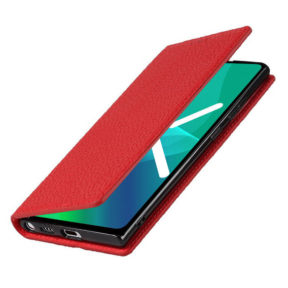 Husă din piele pentru Samsung Galaxy S22, ERBORD Grain Leather, roșu