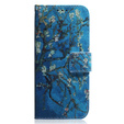 Cu clapetă pentru Samsung Galaxy A14 4G/5G, Wallet, Sakura, albastru