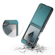 Husă pentru Samsung Galaxy Z Flip7 FE / Z Flip6, CASEME Litchi Leather, verde