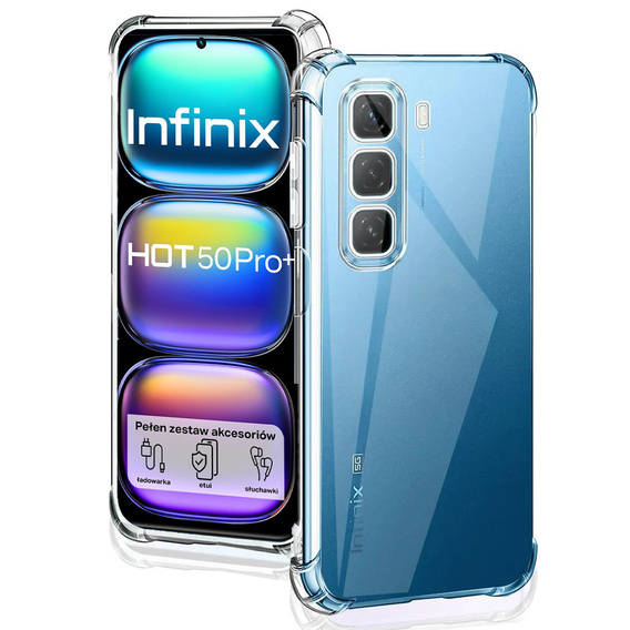Huse pentru Infinix Hot 50 Pro+ 4G, Dropproof, transparentă