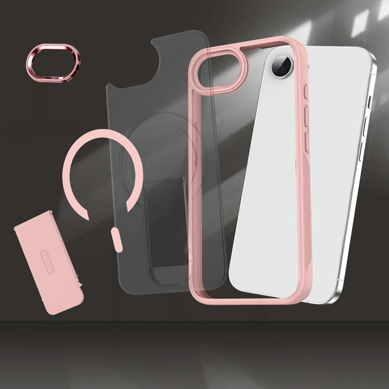 Husă pentru Iphone 16E, Kickstand Matt Case, pentru MagSafe, roz