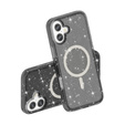 Husă pentru iPhone 17, pentru MagSafe, glitter, negru translucid