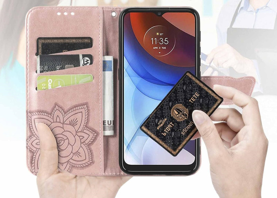 Cu clapetă pentru Oppo Reno 13 Pro, Butterfly, roz rose gold