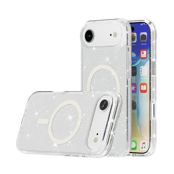 Husă pentru iPhone Air, pentru MagSafe, glitter, transparentă