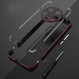 Husa pentru Xiaomi 14 Ultra, Armor Bumper, cu capac pentru obiectiv, negru / roșu