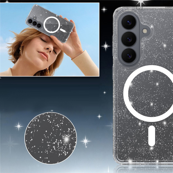 Husă strălucitoare, pentru MagSafe pentru Samsung Galaxy S26, transparentă