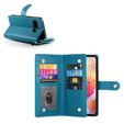 Cu clapetă pentru Samsung Galaxy A56 5G, Wallet Zipper Pocket, albastru