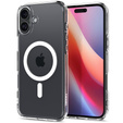 Carcasă MagSafe Spigen pentru iPhone 16, Ultra Hybrid, transparent / alb + 9H Tempered Glass
