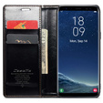 Carcasă flip CASEME pentru Samsung Galaxy S8+ Plus, Waxy Textured, negru