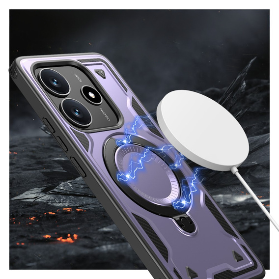 Carcasă pentru Xiaomi Redmi Note 14 5G, Military MagSafe, violet + 9H Glass