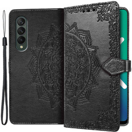 Cu clapetă pentru Samsung Galaxy Z Fold 4 5G, Mandala, negru