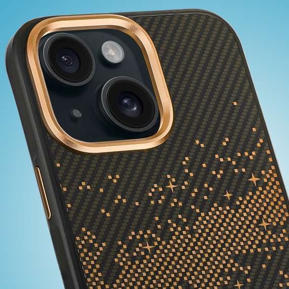 Husă pentru iPhone 15, Milky Way, de aur