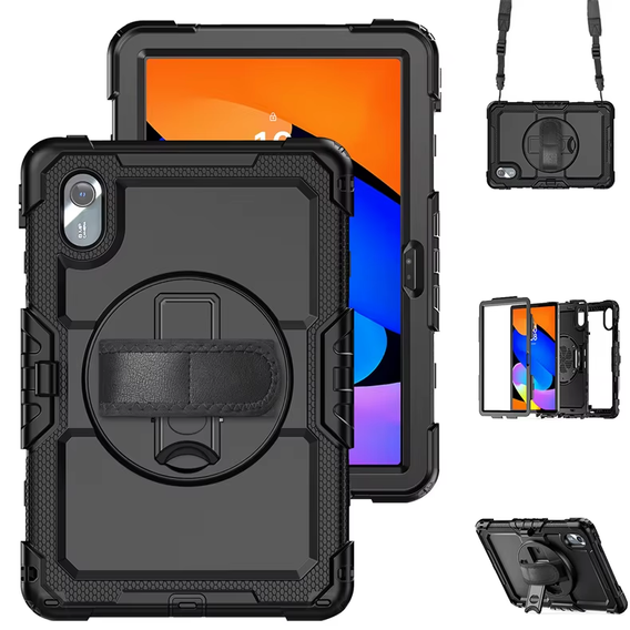 Husa blindată pentru Lenovo Tab M11, carcasă de protecție 360 cu slot pentru stylus, negru