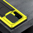 Husă blindată pentru Samsung Galaxy S22 Ultra, R-JUST CamShield Slide, galben
