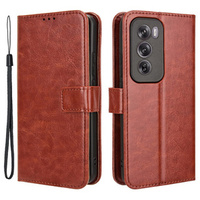 Cu clapetă pentru Oppo Reno 12, Crazy Horse Wallet, maro