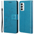 Cu clapetă pentru Samsung Galaxy M23, Butterfly, albastru