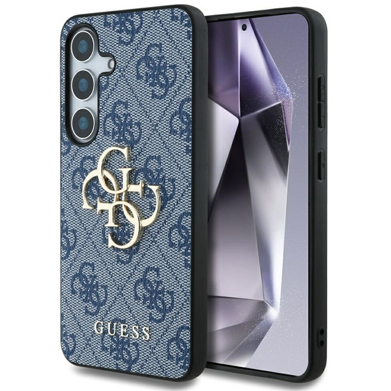 GUESS Huse pentru Samsung Galaxy S25, 4G Big Metal Logo, albastru