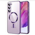 Husă pentru Samsung Galaxy S21 FE, Electro MagSafe, violet + Sticlă pentru ecran