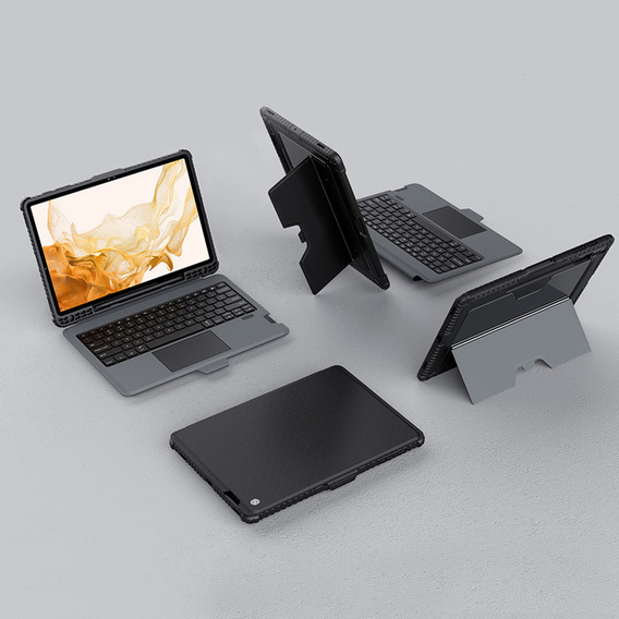 Carcasă + tastatură Galaxy Tab S8+ / Tab S7 +/ Tab S7 FE, NILLKIN Bumper Pen Slot, negru