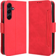 Cu clapetă pentru Samsung Galaxy A55 5G, Card Slot, roșu