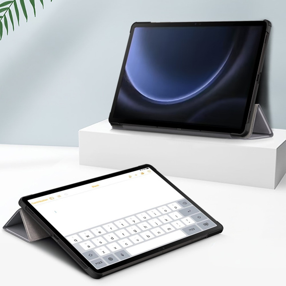 Husă pentru Samsung Galaxy Tab S9 FE+ Plus, Smartcase cu spațiu pentru stylus, gri