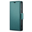 Husă pentru Samsung Galaxy S25 FE, ERBORD Glossy Litchi, portofel cu clapetă, verde