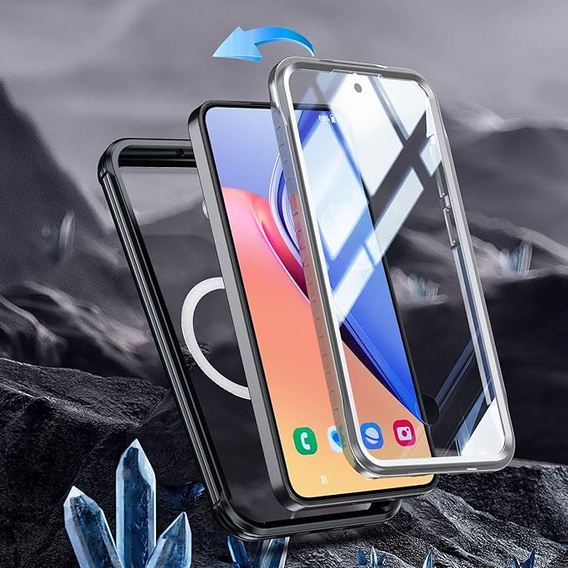 Carcasă pentru Samsung Galaxy S24+ Plus, Shockproof, cu folie pentru ecran, pentru MagSafe, negru