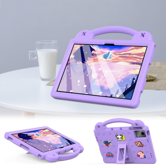 Husă pentru copii pentru Lenovo Tab M11, Cute Patterns, cu suport, violet
