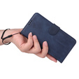 Cu clapetă pentru Samsung Galaxy A34 5G, Leather Wallet, albastru închis